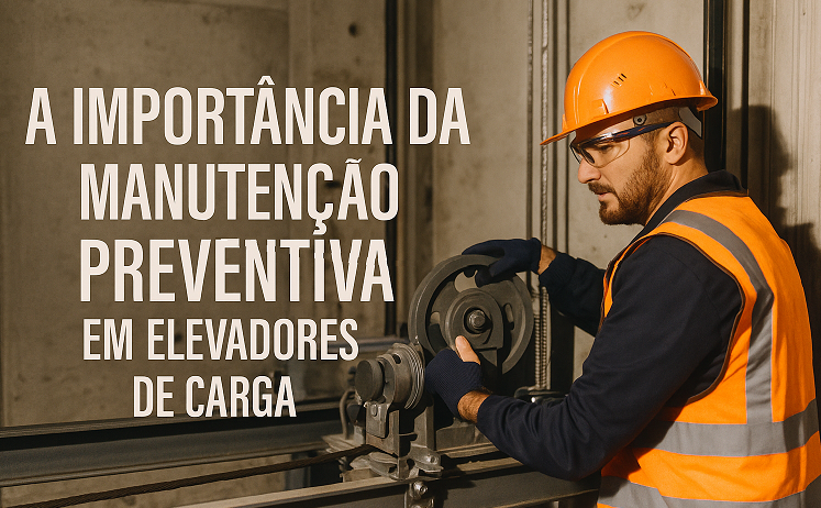 Monta-carga transportando caixas pesadas