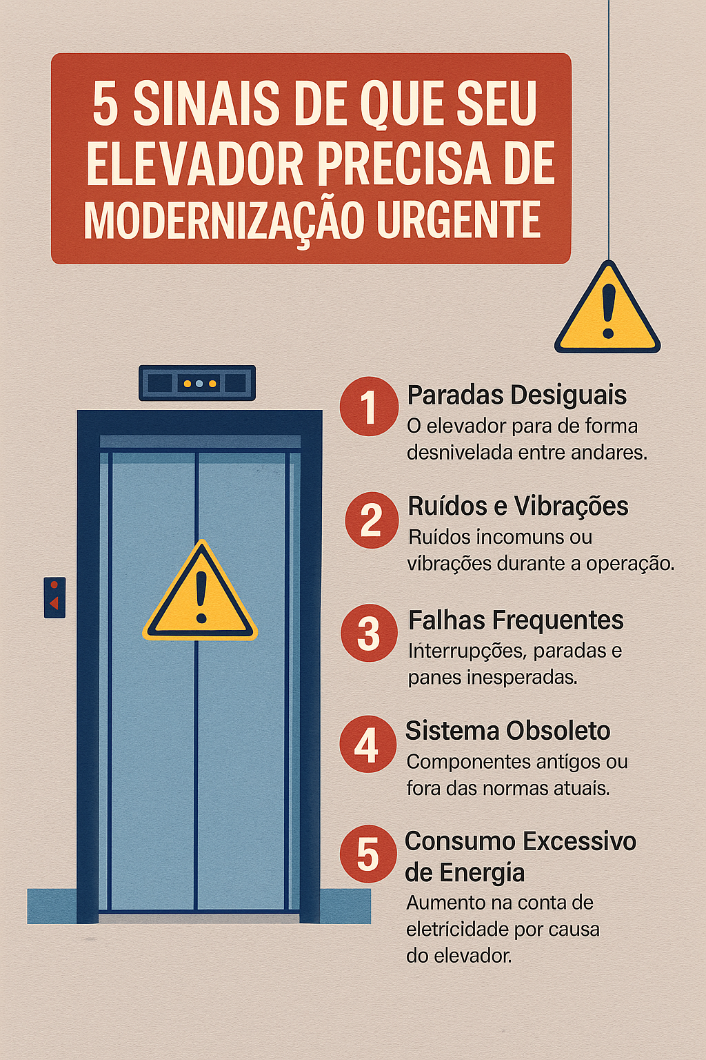 Elevador moderno com iluminação de LED